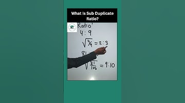 What Is Sub Duplicate ratio | CA Foundation June 2023 | Maths #shorts #mathsmantri
