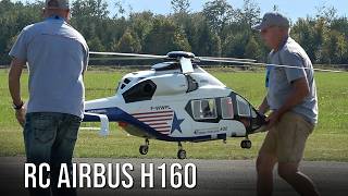 Big Rc Helicopter Airbus H160 Nice Scale Model Turbine Power Flying At Flight Show