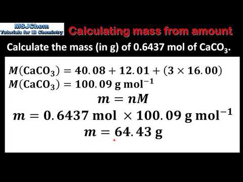 1.2 Calculating mass in grams from amount in mol