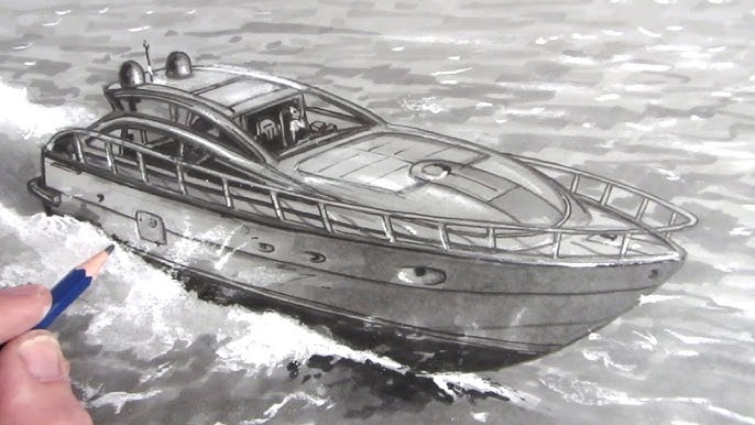 How to Draw a Speedboat - HelloArtsy