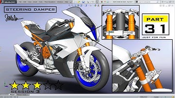 3D Modeling BMW S1000 RR 2020 using Solidworks - Part 31 - [ Steering dampeR ]