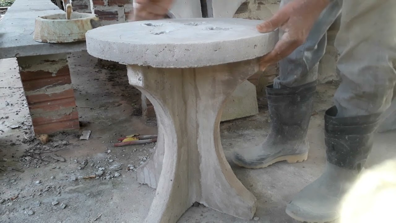 fazendo bancos de concreto