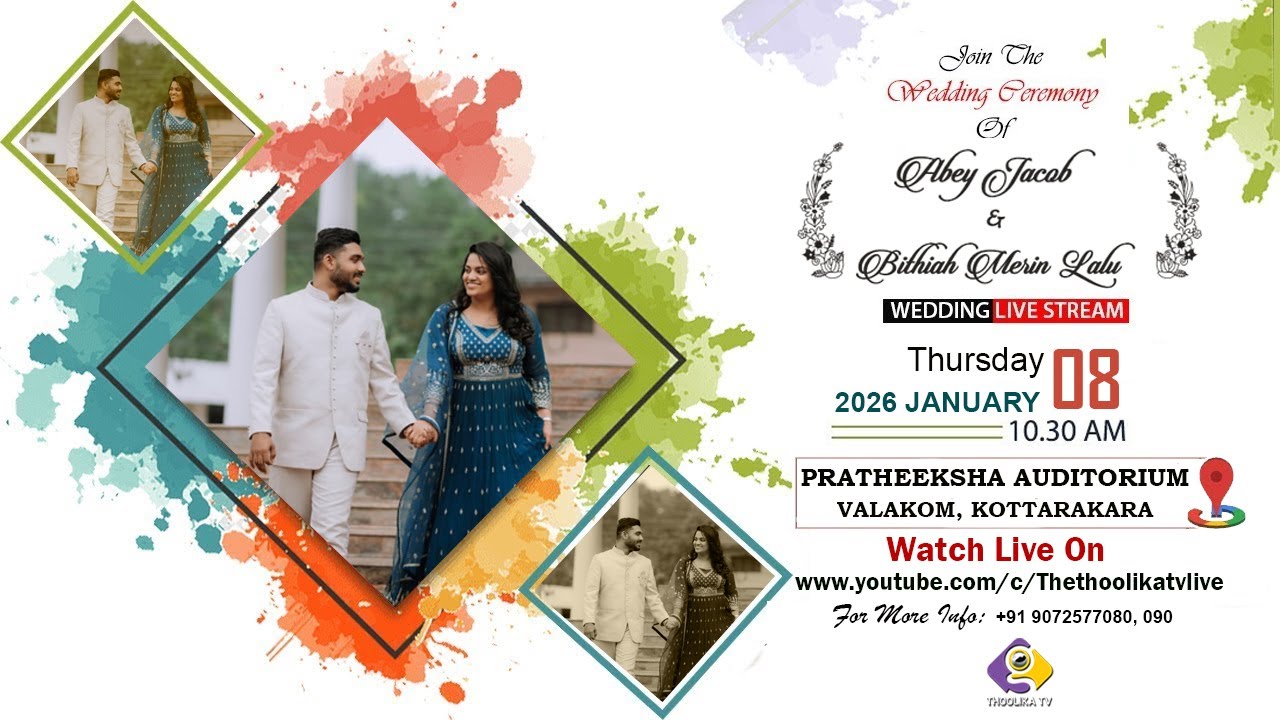 ABEY & BITHIAH || WEDDING CEREMONY || LIVE ON : 08- 01- 2026 || THOOLIKA TV +919072577080, 090