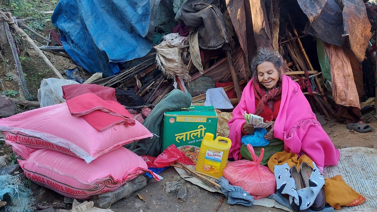Very Poor Old Ladie Got Help from Canada || Nepali Village Life || IamSuman
