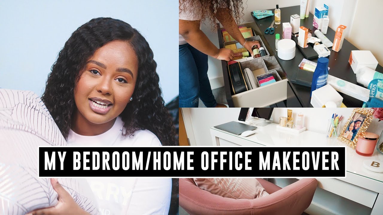 BUILDING A HOME OFFICE IN MY BEDROOM | Makeover & Declutter | Bethel Brown