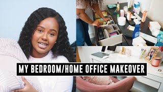 BUILDING A HOME OFFICE IN MY BEDROOM | Makeover & Declutter | Bethel Brown