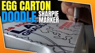 Drawing On Egg Carton With Sharpie Marker