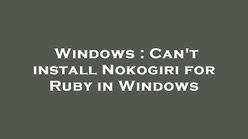 Windows : Can
