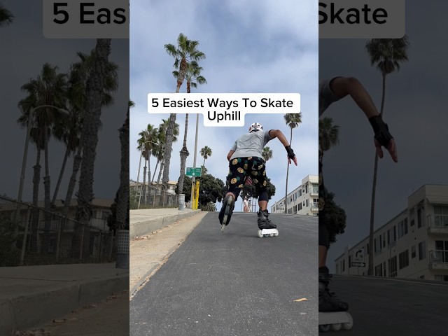 Uphill Skating For Beginners 🔥😱 #rollerblading #tips #shorts class=