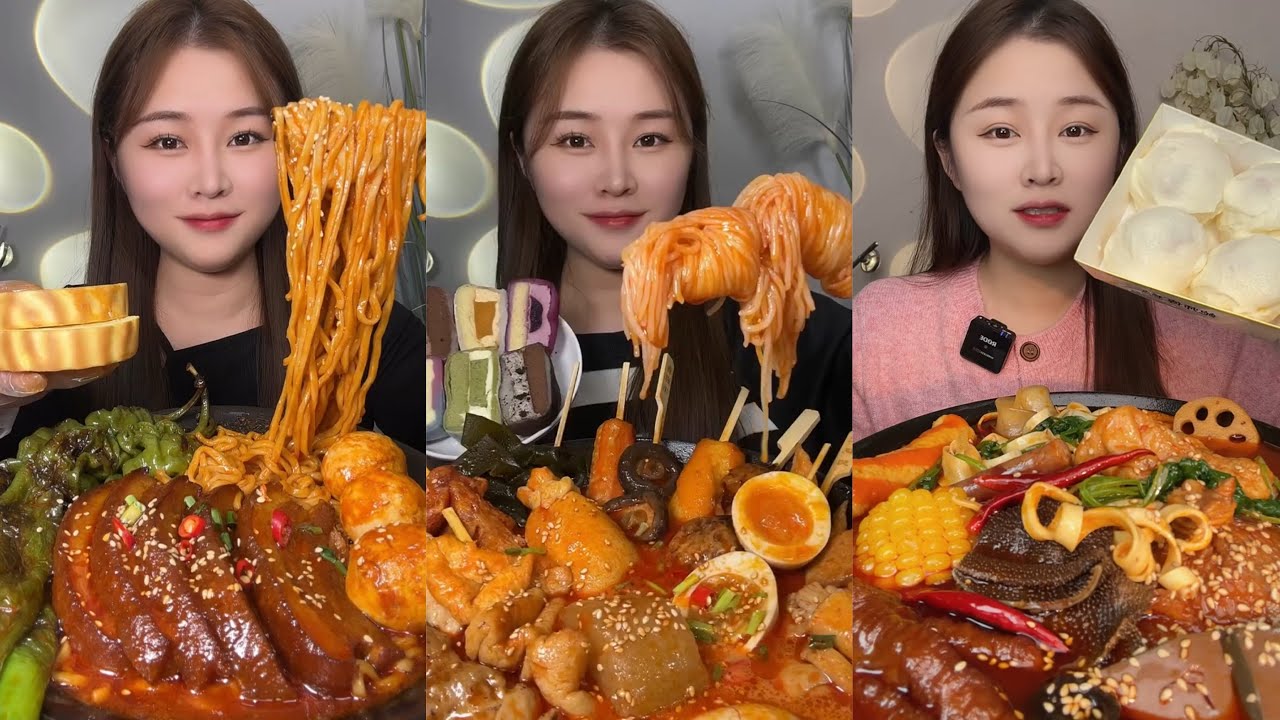 Chinese Food Asmr/ Mukbang Eating Show | Soslu Çin Yemekleri Yeme🌶 🥵😋