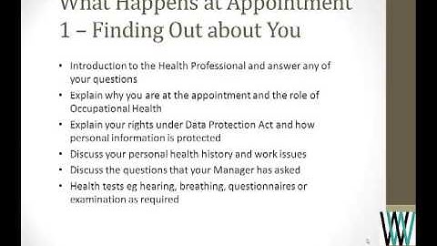 Going to Occupational Health? An Employees Guide