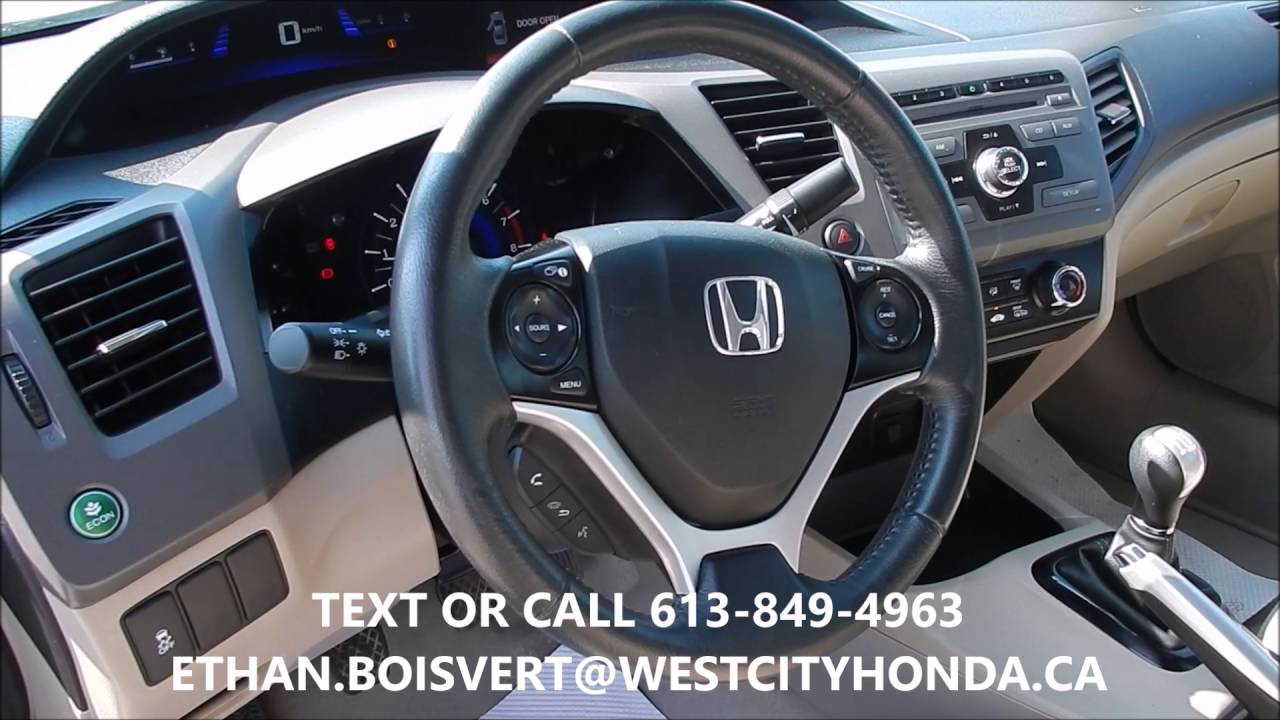 2012 HONDA CIVIC EX MANUAL - USED HONDA CIVIC BELLEVILLE ONTARIO - YouTube