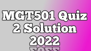 MGT501 Quiz 2 solution 2022