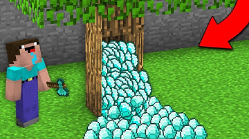 HOW TO FIND DIAMONDS IN TREE IN MINECRAFT?  Minecraft - NOOB vs PRO
