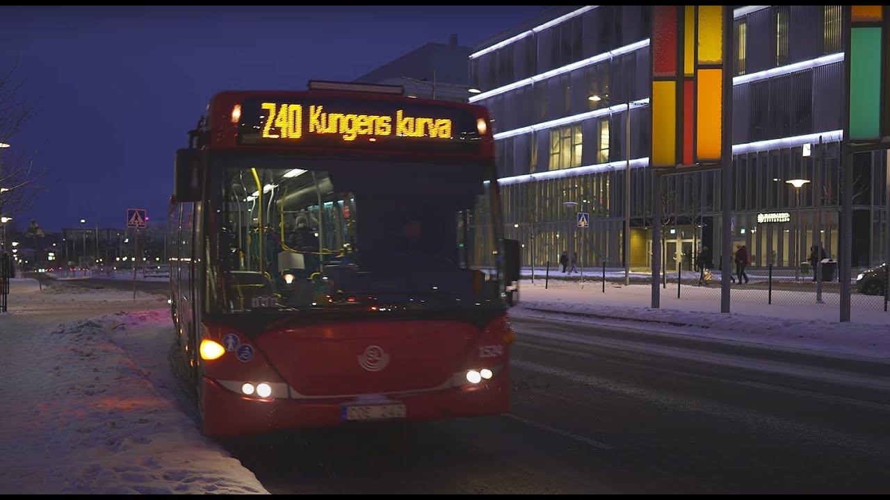 Sweden, Stockholm, bus 740 ride from Huddinge sjukhus to Vårberg