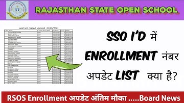 RSOS: List के सभी विद्यार्थी सत्रांक और E-PCP से बाहर, Enrollment SSO I