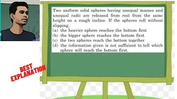 Two uniform solid spheres having unequal masses and unequal radii are released from rest from the