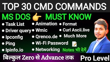 Top 30 CMD Commands in Hindi | MS-DOS Commands |  | Computer Tips