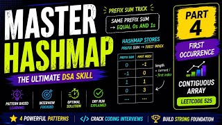 Master HashMap | Part 4: First Occurrence Pattern | Contiguous Array | LeetCode 525