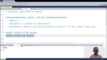 MySQL Numeric functions 23 Inverse Trigonomtric functions asin acos atan