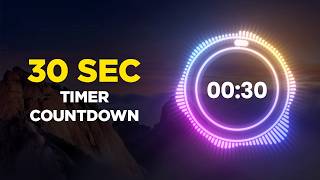 30 - Second Futuristic Neon Timer With Music (30 Second Countdown) Glowing Circle