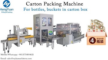 Automatic Carton Packing Machine to Pack Sauce Glass Bottles into Carton Box and Seal Carton