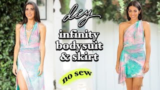 DIY: NO-SEW Infinity Bodysuit / Dress!! (Sewing Version Included too!) -By Orly Shani