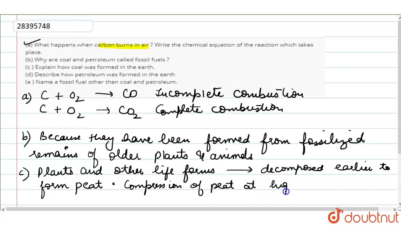 (a) What happens when crbon burns in air ? Write the chemical equation