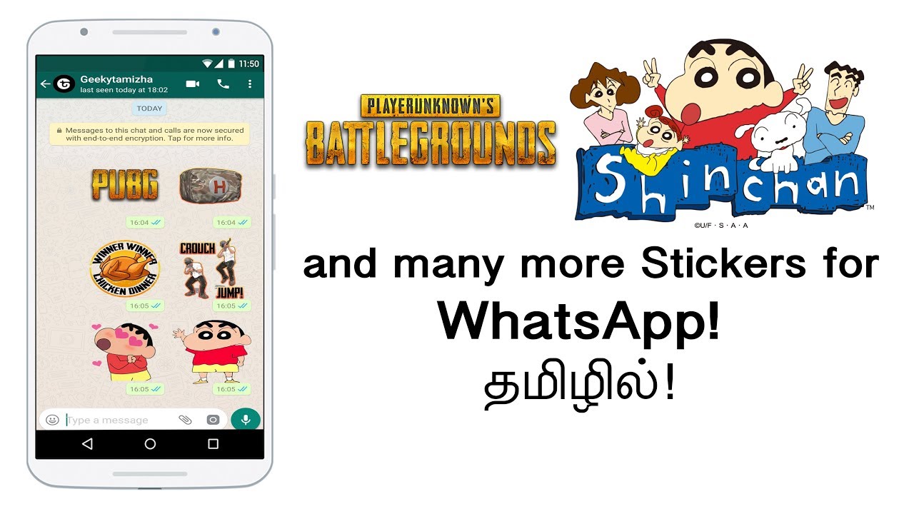 Pubg And Shinchan Stickers For Whatsapp In Tamil Youtube