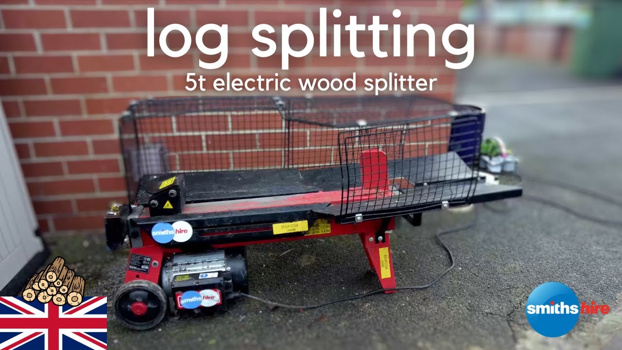 5T Electric Log Splitter | Huson DIY | Splitting some tough wood! - YouTube