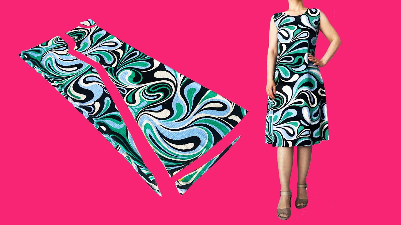 Выкройка и Пошив Расклешенного Платья Из Всего 1 Метра Ткани