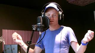 Gunars Kalnins recording DIVI VĒJI [day 1] lead vocal - take 2