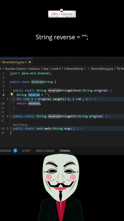 Java program to reverse a string without using in-built functions - YouTube