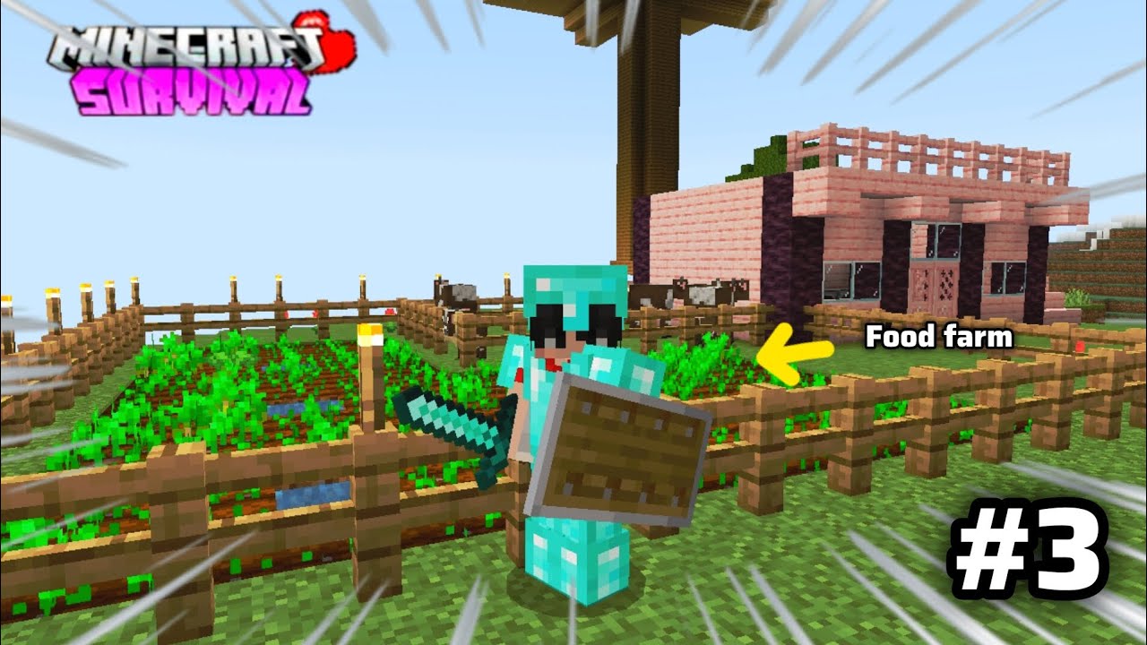 I Build Food farm In Minecraft Survival series|| Pe 1.21.51 || Hindi ...