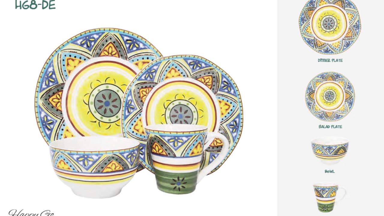 Decal printing ceramic stoneware dish dinnerware set YouTube