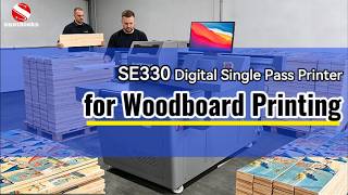 Sunthinks SE330 Water Based Single Pass Printer on wooden plate Digital custom printing