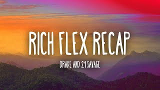 Drake and 21 Savage - Rich Flex Her Loss Recap (Lyrics)