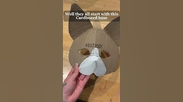 Cardboard mask tutorial out now! #catmask #cardboardmask #therianmask