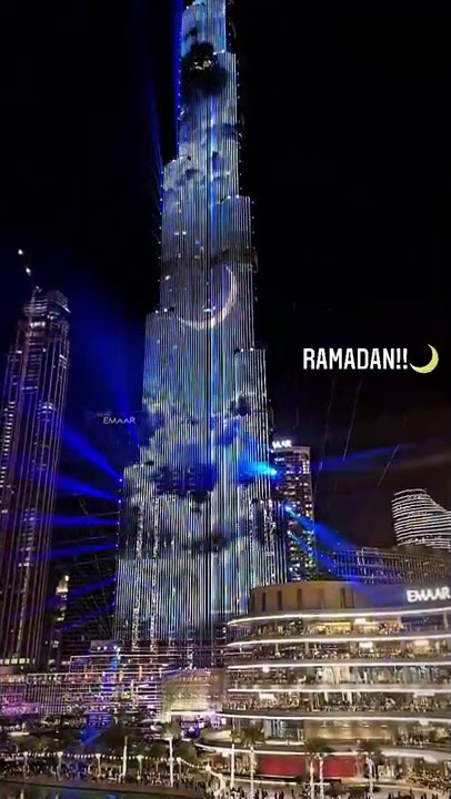 Ramadan light showing in Burj Khalifa Dubai #ramadan #burjkhalifa #dubaimall