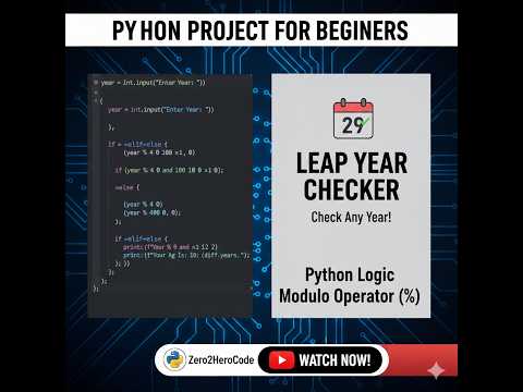 How to Build a Leap Year Checker in Python | Logic  🐍| Leap Year Logic Explained (Hindi Tutorial)