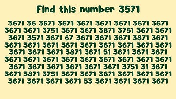 How Fast Can You Find 3571 In This Grid?