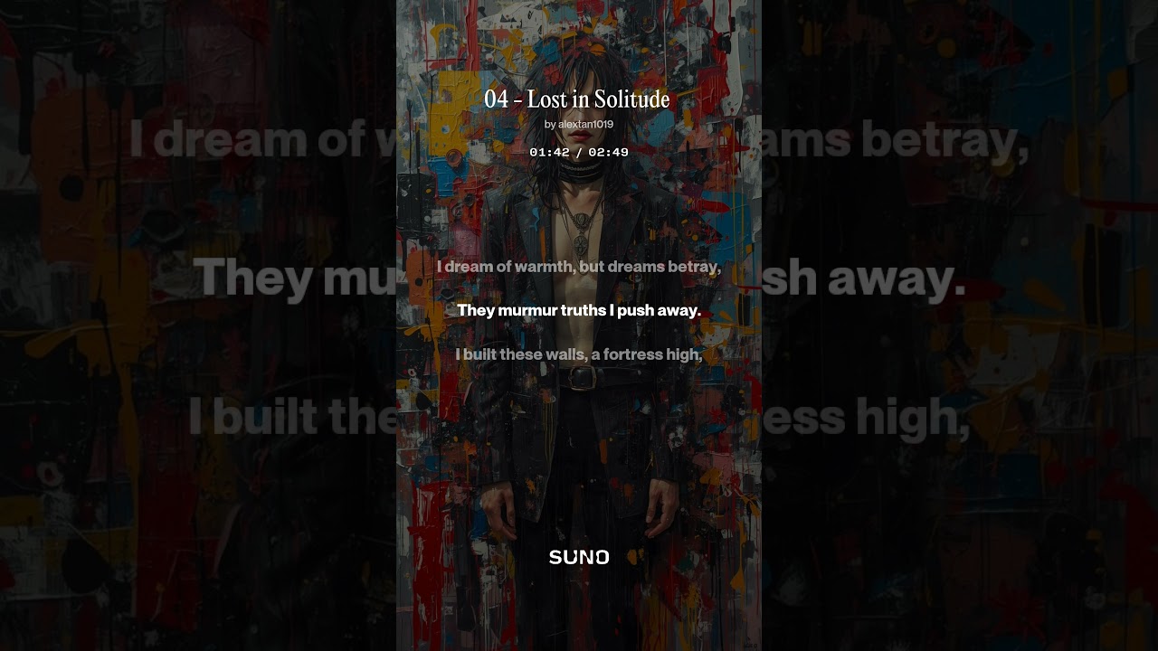04 - Lost in Solitude - made with SUNO AI Music Lyrics Video  