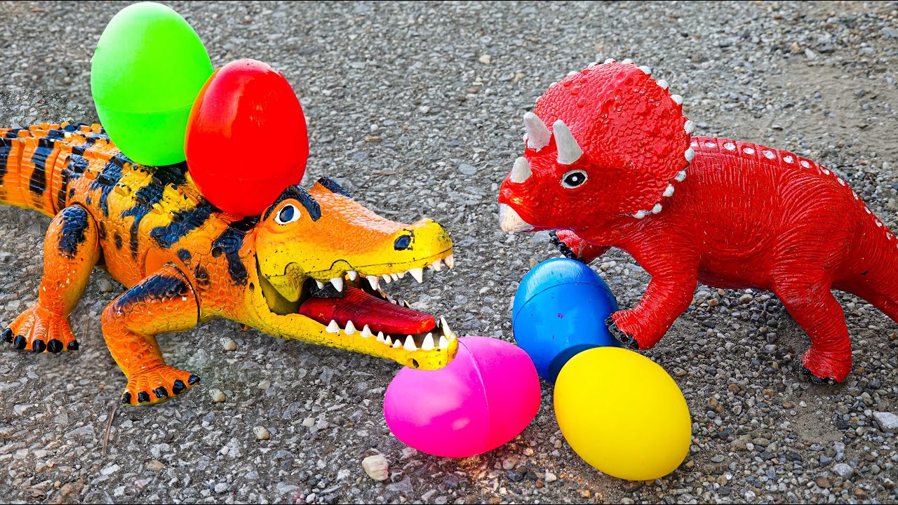 Rescue Dinosaur's Eggs from Crocodile - Toy for kids | ToyTV khủng long
