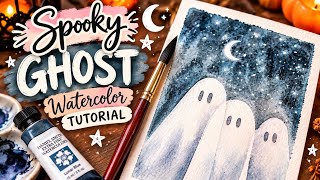 Spooky Ghost Watercolor tutorial