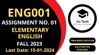 ENG001 ASSIGNMENT 1 SOLUTION FALL 2023 | ENG001 ASSIGNMENT 1 SOLUTION 2023| ENG001 ASSIGNMENT 1 2023