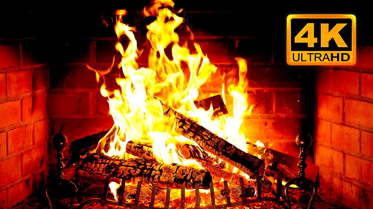 Fire Youtube 🔥 Fireplace 4K (12 HOURS). Cozy Fireplace with Burning Logs and ...