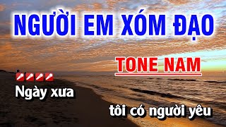 Karaoke Người Em Xóm Đạo Tone Nam Nhạc Sống Dễ Hát | Nguyễn Duy