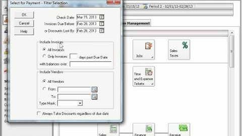 Sage 50 Tutorial The Select For Payment Window Sage Training Lesson 7.6