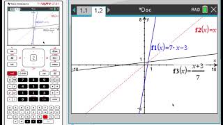 Calculator skills: Inverse function check on the TI Nspire GDC