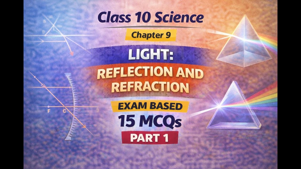 Class 10 Science Chapter 9 MCQs | Light: Reflection and Refraction | 15 Exam Based MCQs | Part 1